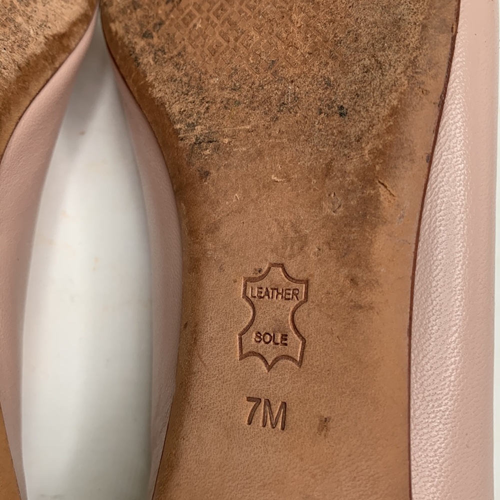 Tory Burch Rosalind Pale Pink Leather Ballet Flat with Bows S-168 Sz 7 - Picture 12 of 12